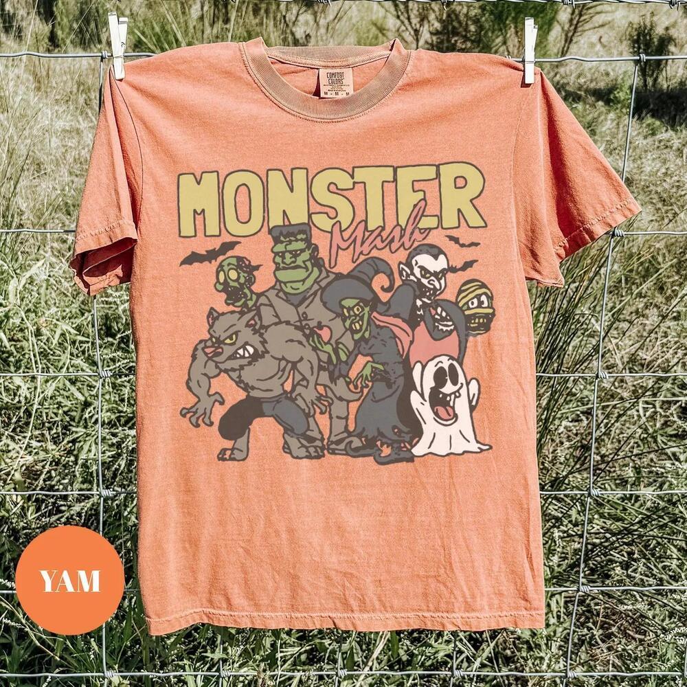 Monster Mash Halloween T-Shirt, Retro  Tee, Frankenstein